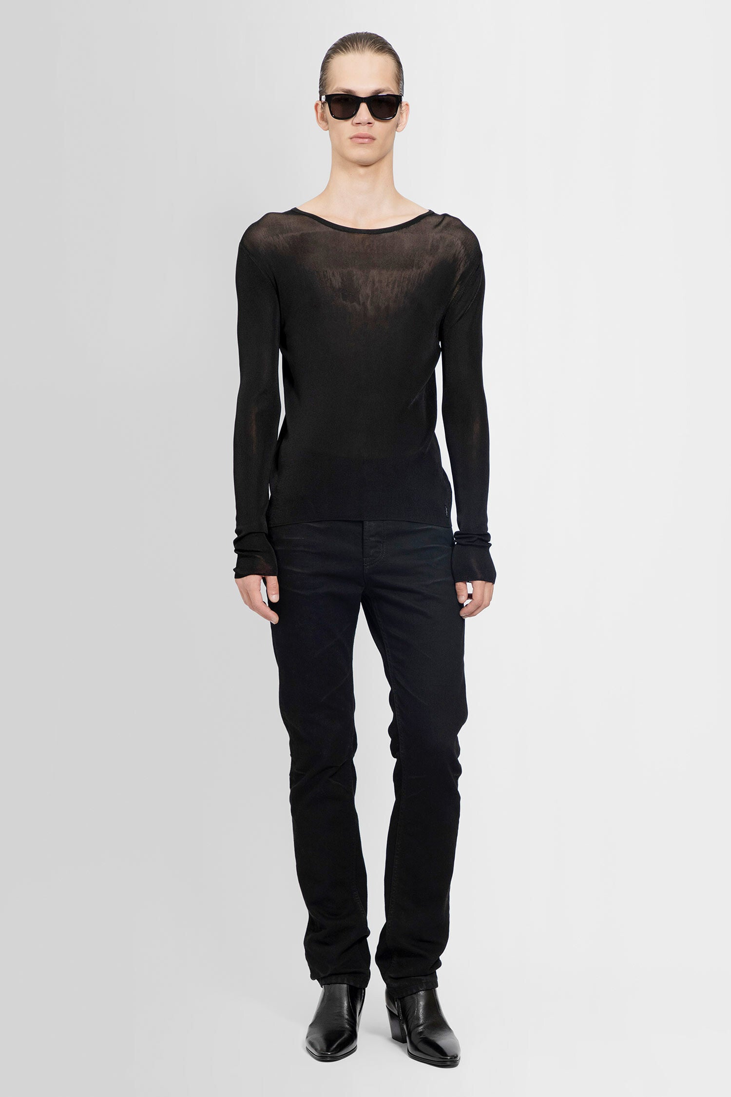 SAINT LAURENT MAN BLACK TROUSERS