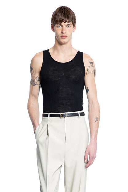 SAINT LAURENT MAN BLACK T-SHIRTS & TANK TOPS