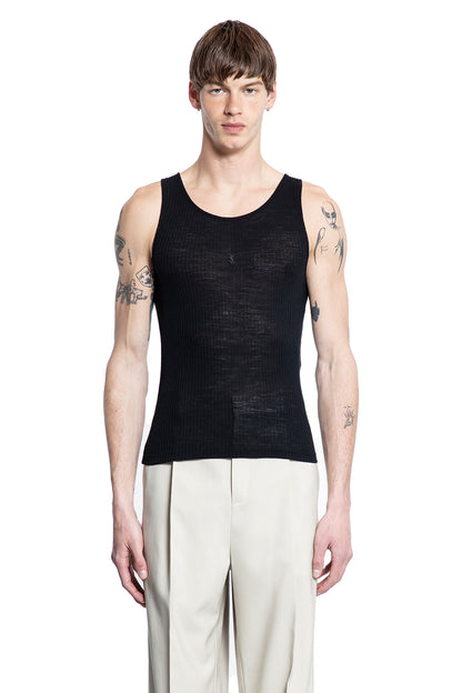 SAINT LAURENT MAN BLACK T-SHIRTS & TANK TOPS