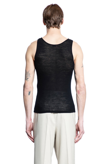 SAINT LAURENT MAN BLACK T-SHIRTS & TANK TOPS