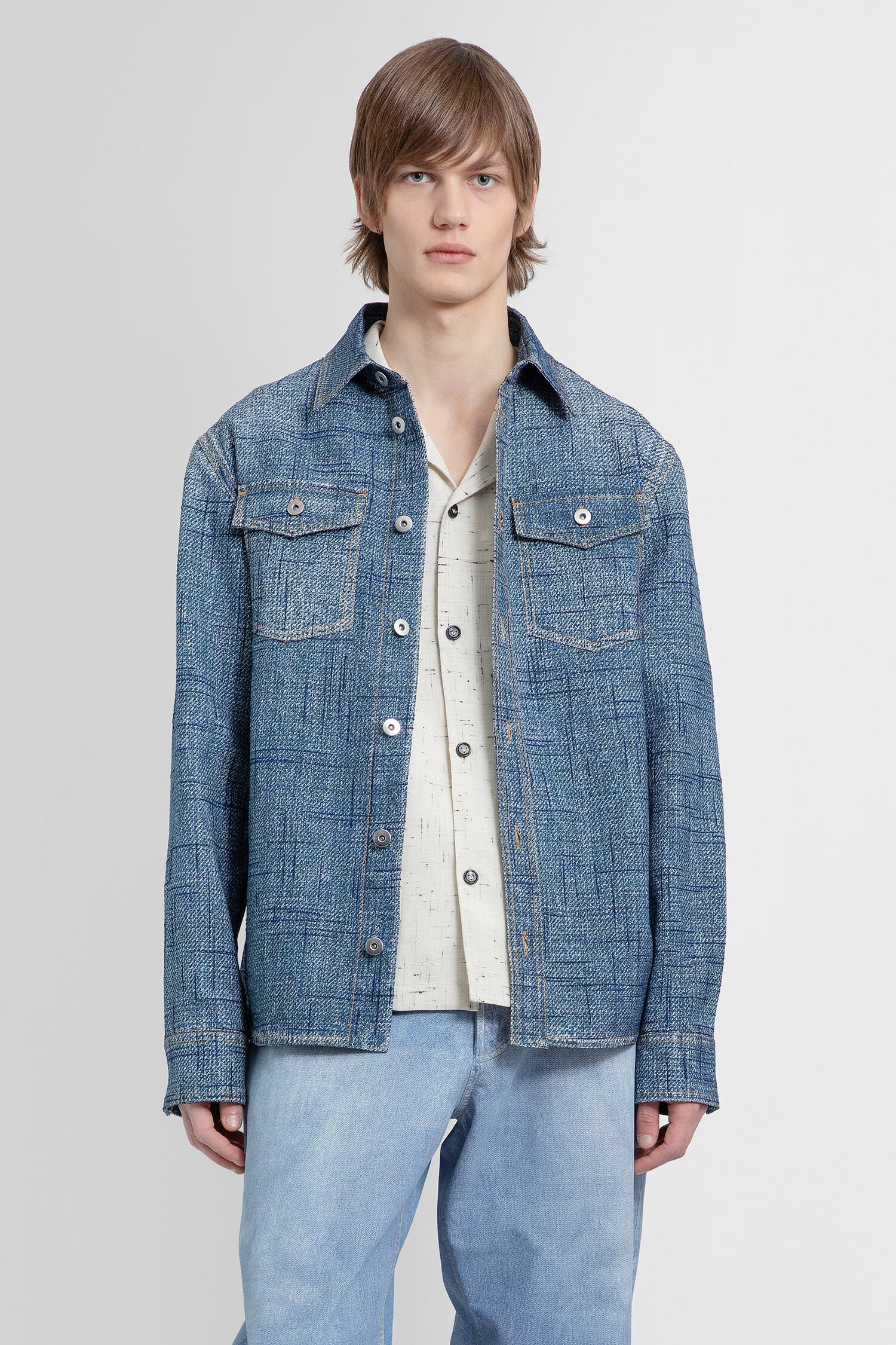 BOTTEGA VENETA MAN BLUE SHIRTS