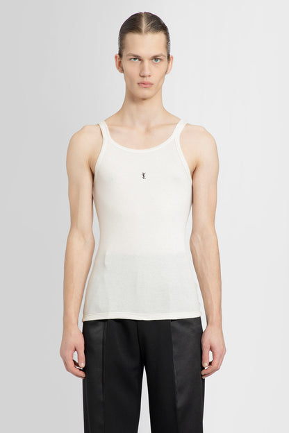 SAINT LAURENT MAN WHITE T-SHIRTS & TANK TOPS