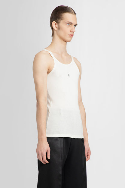 SAINT LAURENT MAN WHITE T-SHIRTS & TANK TOPS