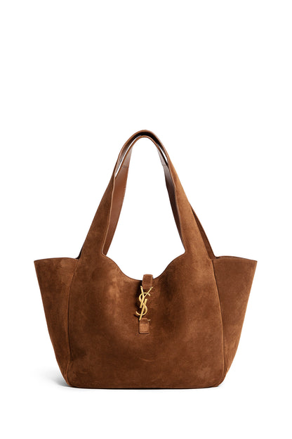 SAINT LAURENT WOMAN BROWN TOTE BAGS