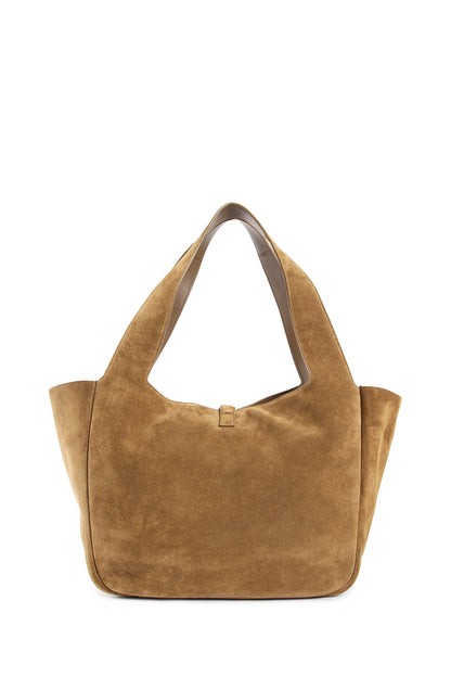 SAINT LAURENT WOMAN BEIGE TOTE BAGS