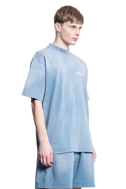 BALENCIAGA MAN BLUE T-SHIRTS & TANK TOPS