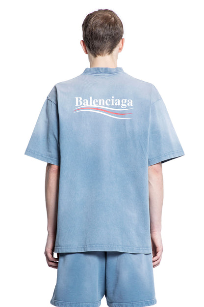 BALENCIAGA MAN BLUE T-SHIRTS & TANK TOPS