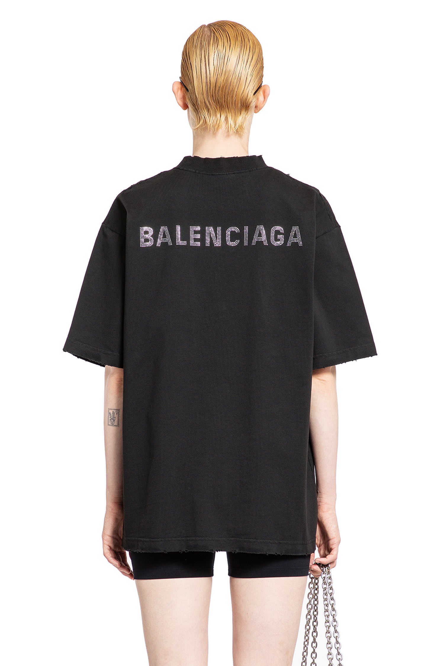 BALENCIAGA WOMAN BLACK T-SHIRTS