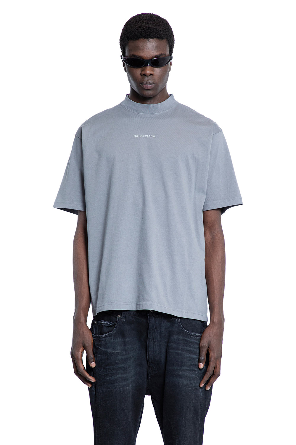 BALENCIAGA MAN GREY T-SHIRTS & TANK TOPS