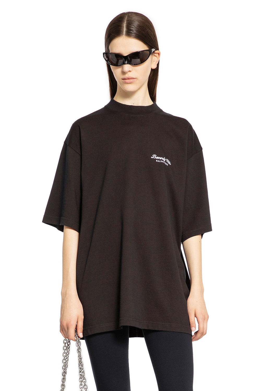 BALENCIAGA WOMAN BLACK T-SHIRTS & TANK TOPS