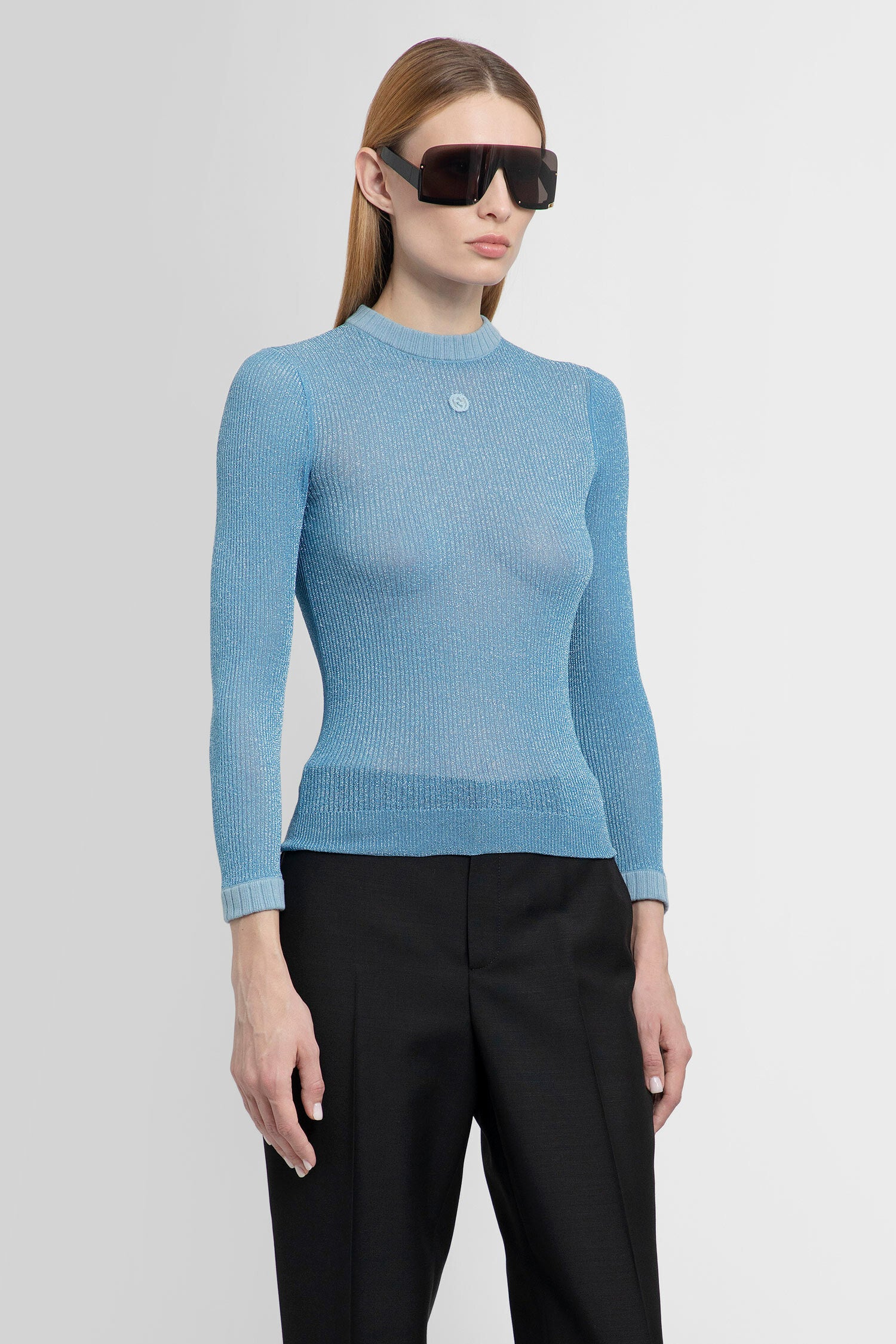 GUCCI WOMAN BLUE KNITWEAR