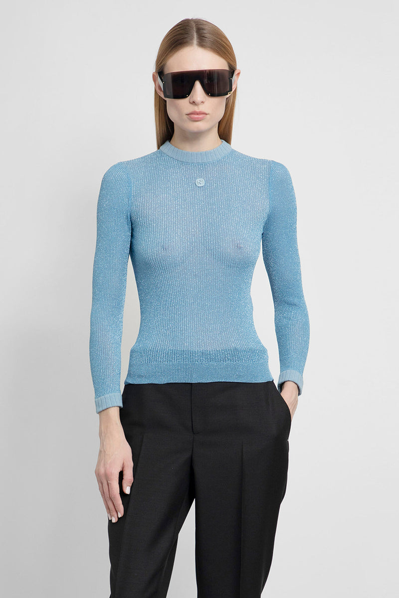 GUCCI WOMAN BLUE KNITWEAR - GUCCI - KNITWEAR