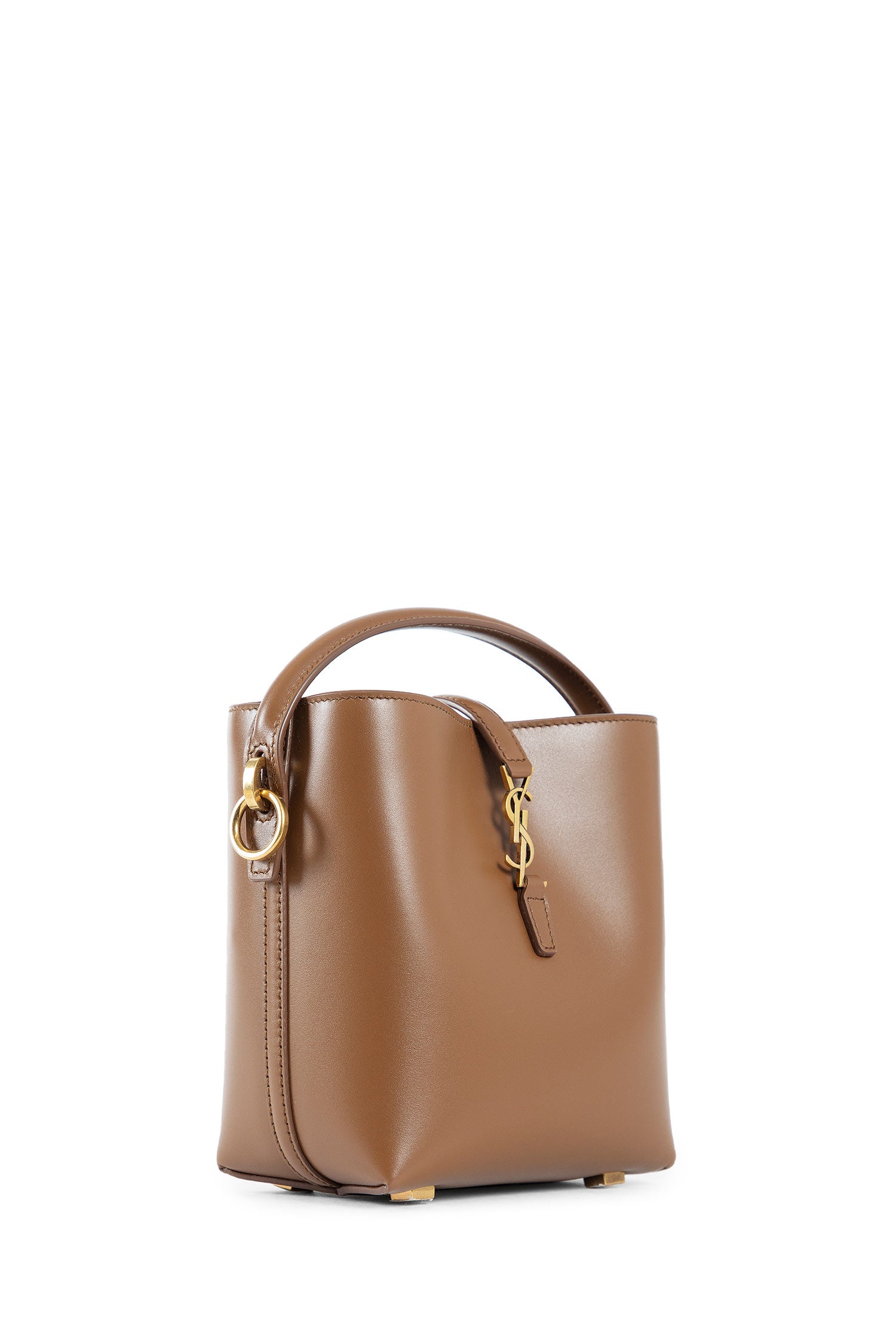 SAINT LAURENT WOMAN BROWN TOP HANDLE BAGS