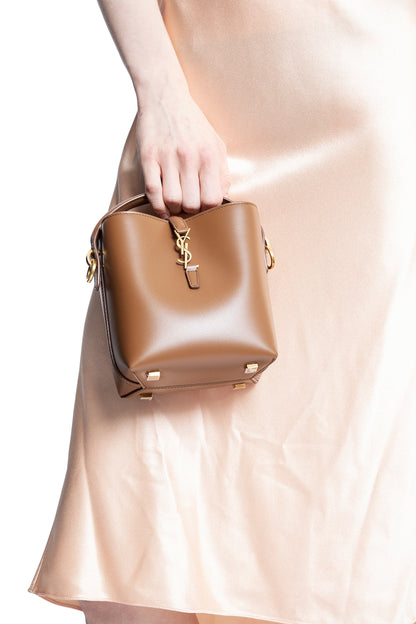 SAINT LAURENT WOMAN BROWN TOP HANDLE BAGS