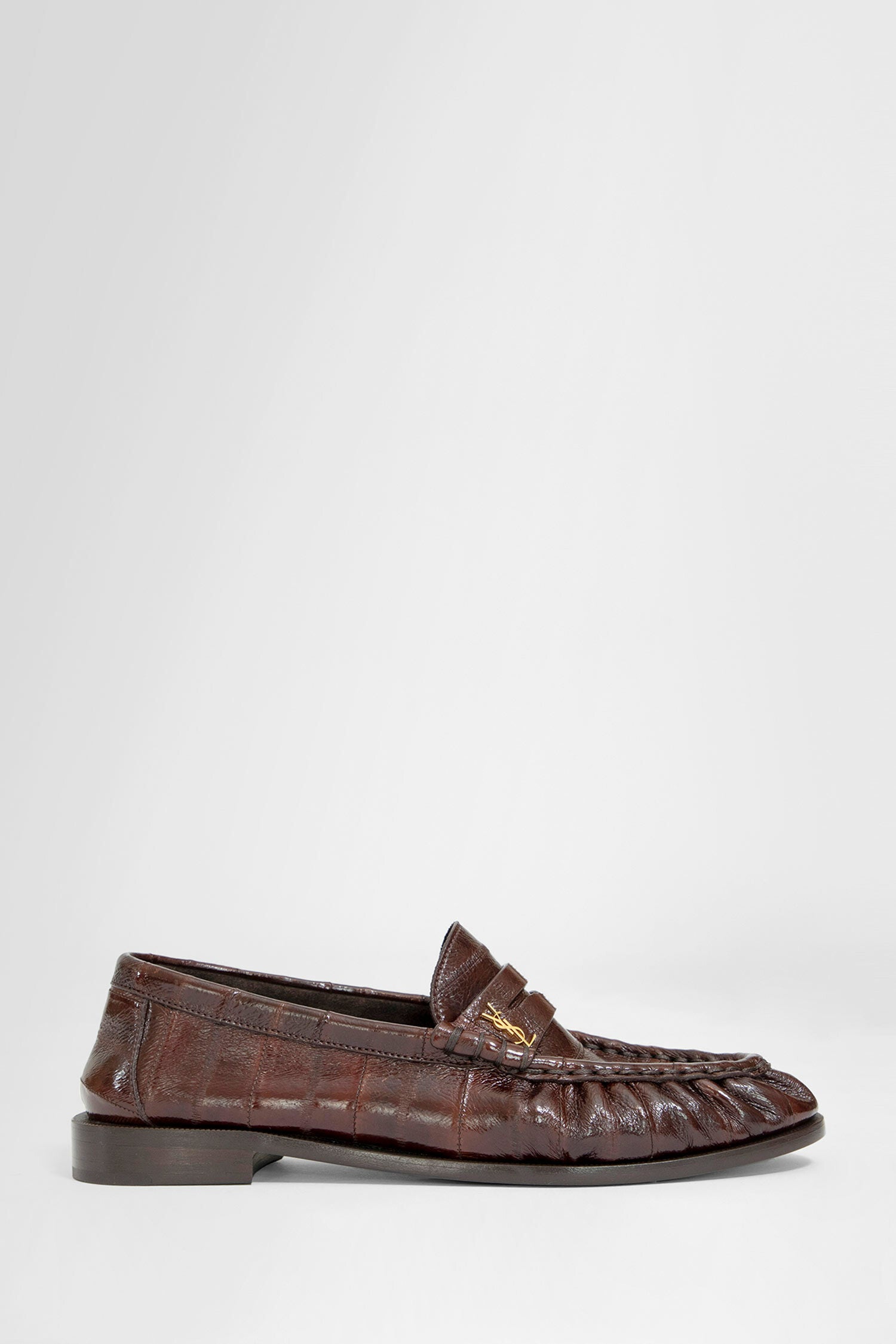 SAINT LAURENT WOMAN BROWN LOAFERS & FLATS