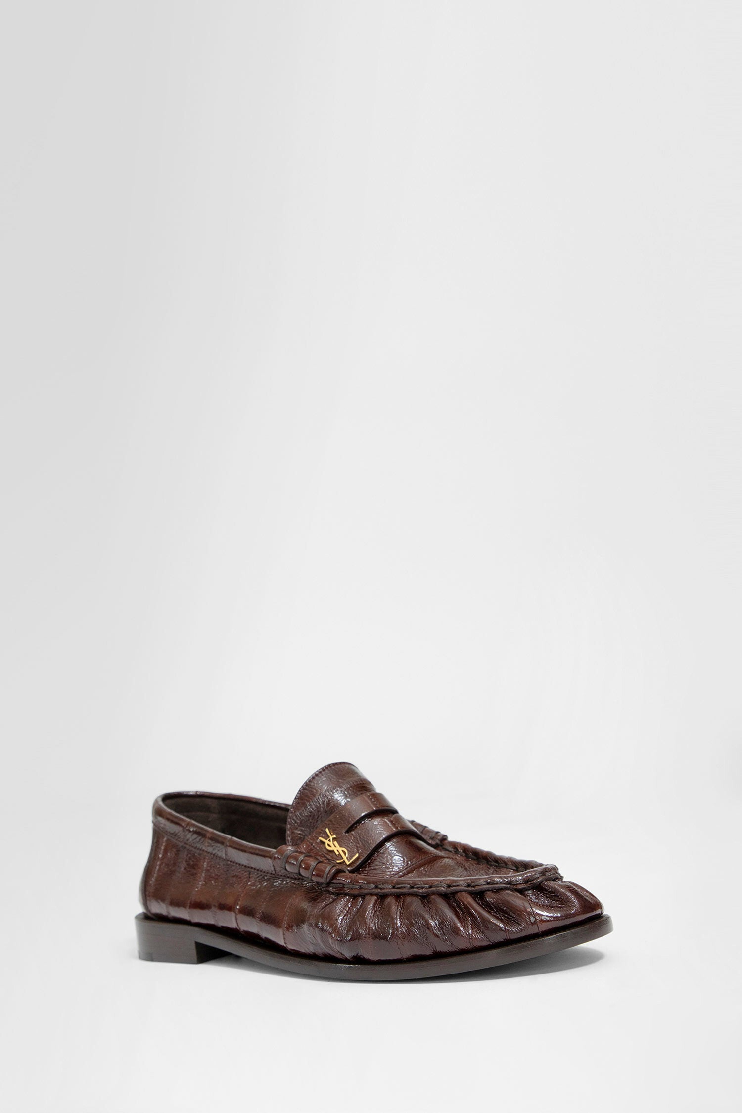 SAINT LAURENT WOMAN BROWN LOAFERS