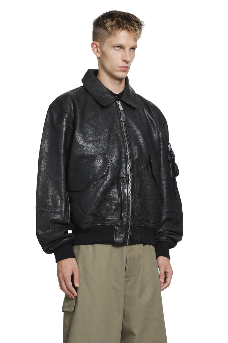ALPHA INDUSTRIES CWU-36/P Leather UV Loose Bomber Jacket man