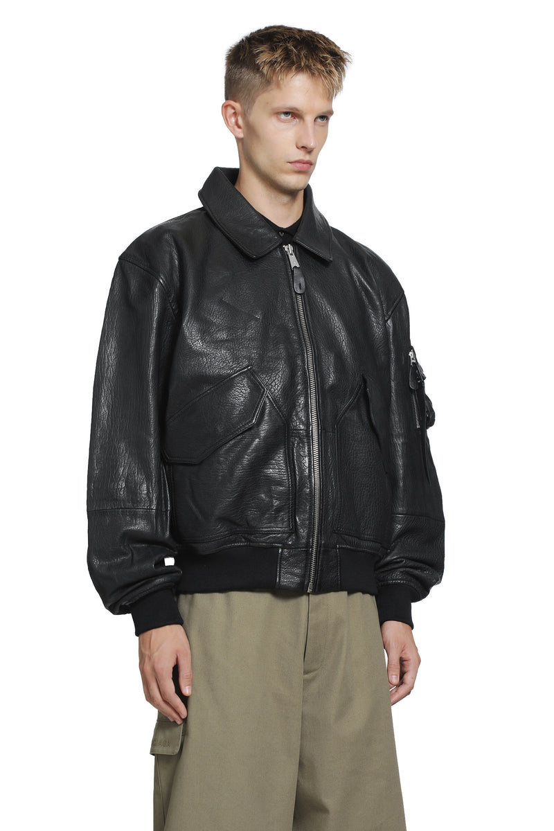 ALPHA INDUSTRIES CWU-36/P Leather UV Loose Bomber Jacket man