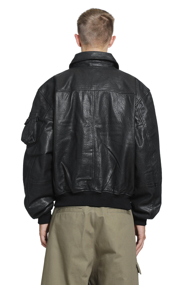ALPHA INDUSTRIES CWU-36/P Leather UV Loose Bomber Jacket man