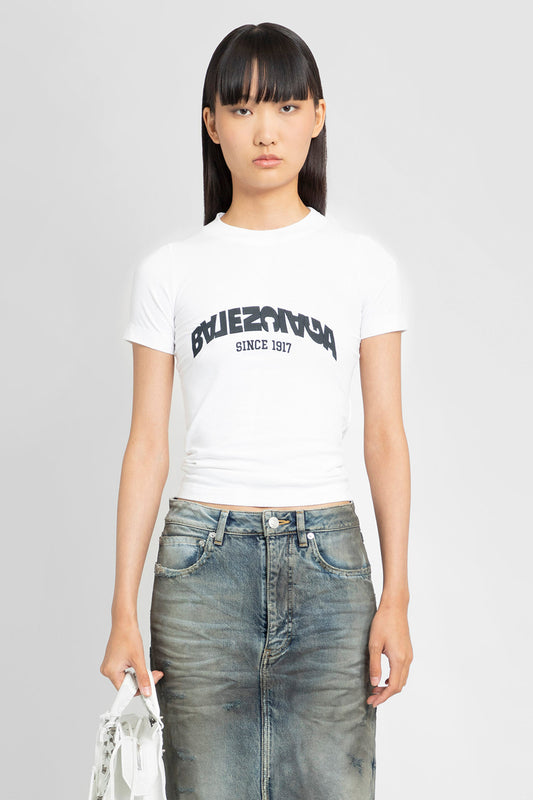 BALENCIAGA WOMAN WHITE T-SHIRTS & TANK TOPS