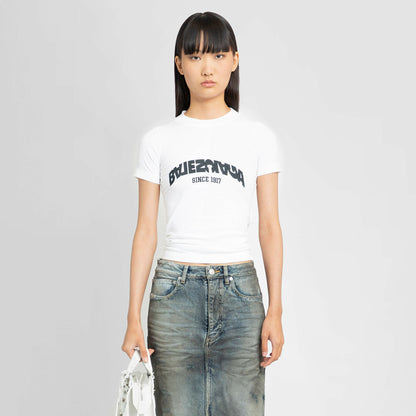 BALENCIAGA WOMAN WHITE T-SHIRTS & TANK TOPS