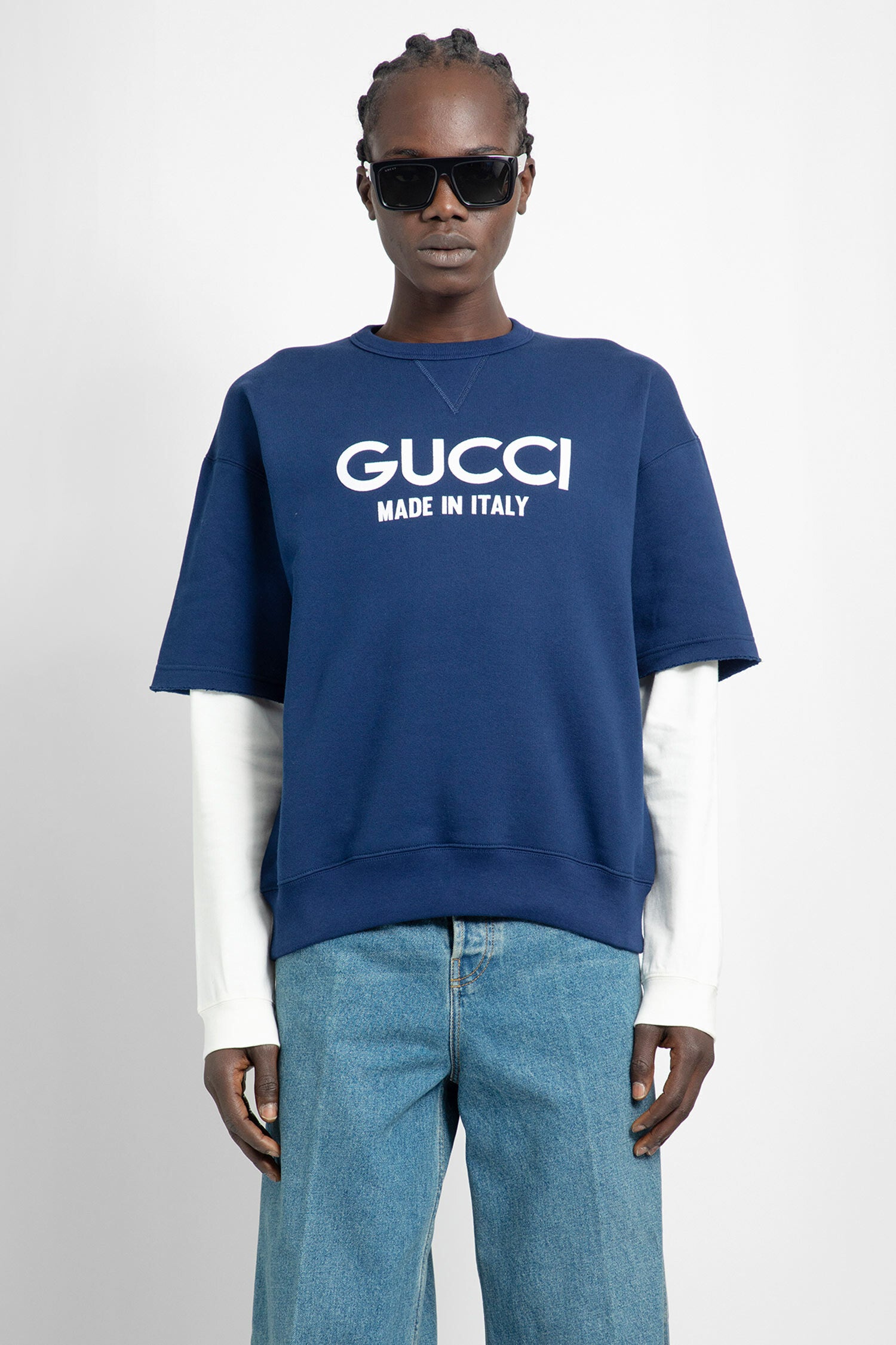 GUCCI MAN BLUE SWEATSHIRTS