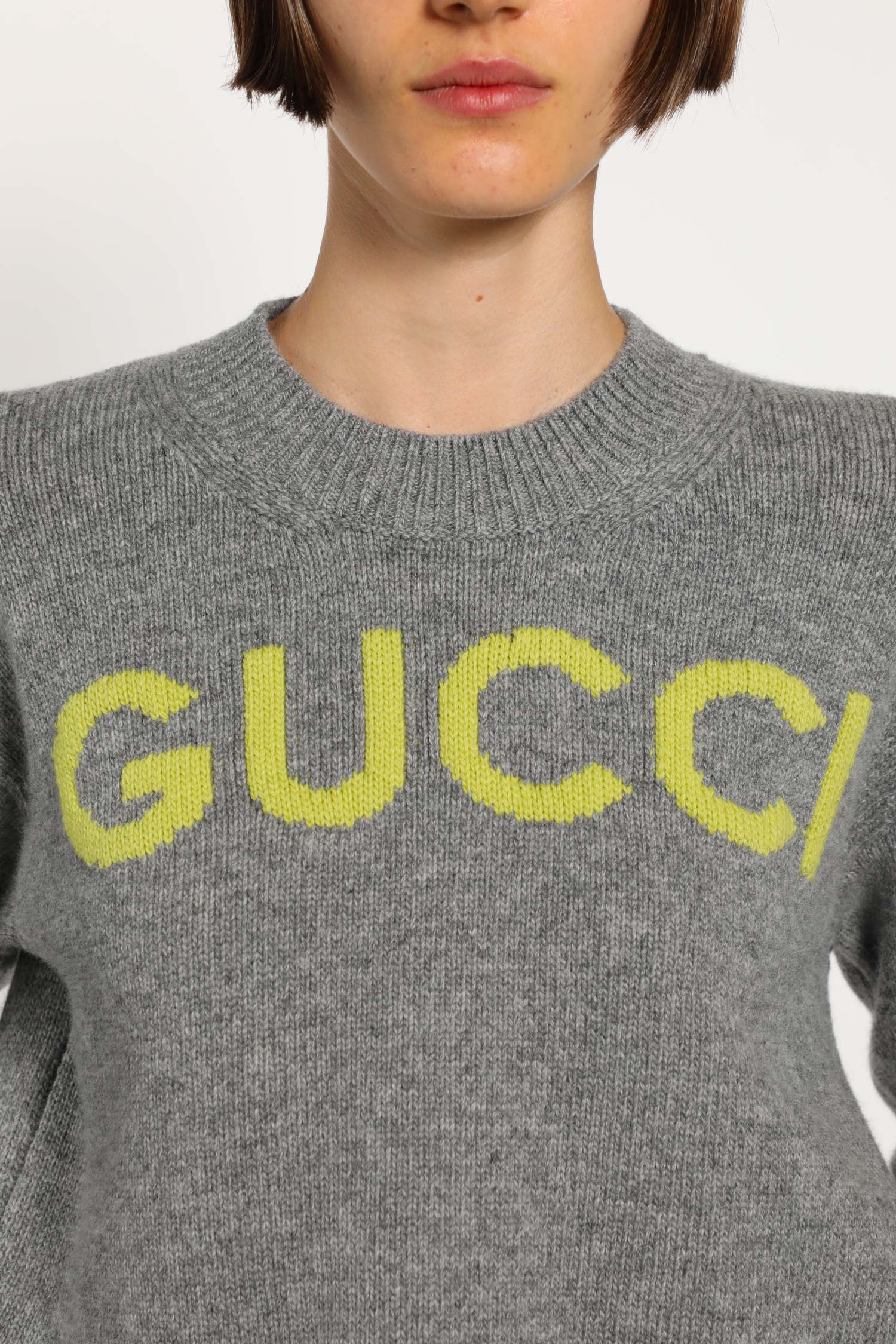 GUCCI WOMAN GREY T-SHIRTS & TANK TOPS