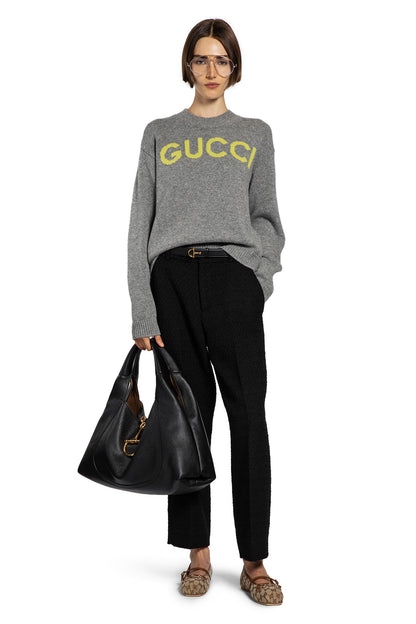 GUCCI WOMAN GREY T-SHIRTS & TANK TOPS