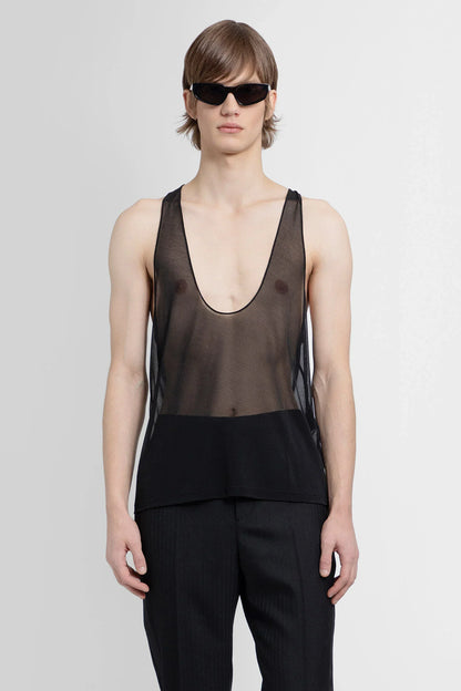 Antonioli SAINT LAURENT MAN BLACK T-SHIRTS & TANK TOPS
