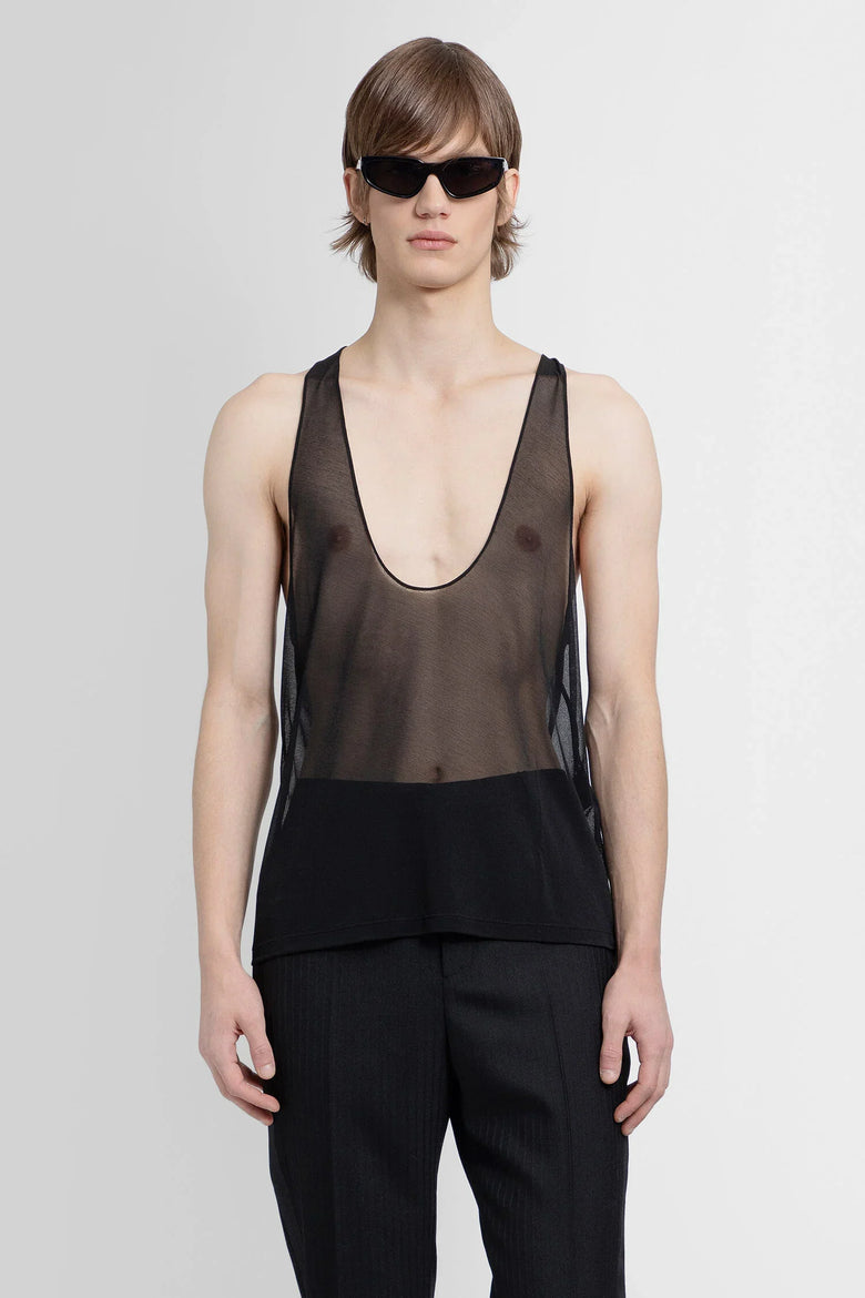 SAINT LAURENT MAN BLACK T-SHIRTS & TANK TOPS - Antonioli.eu