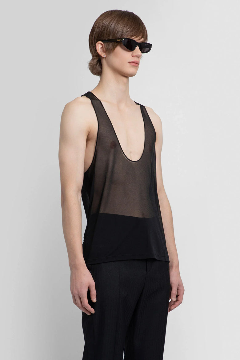 SAINT LAURENT MAN BLACK T-SHIRTS & TANK TOPS - Antonioli.eu