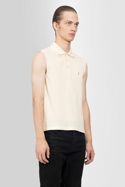 SAINT LAURENT MAN BEIGE T-SHIRTS & TANK TOPS