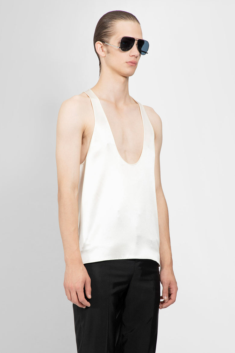 SAINT LAURENT MAN WHITE T-SHIRTS & TANK TOPS