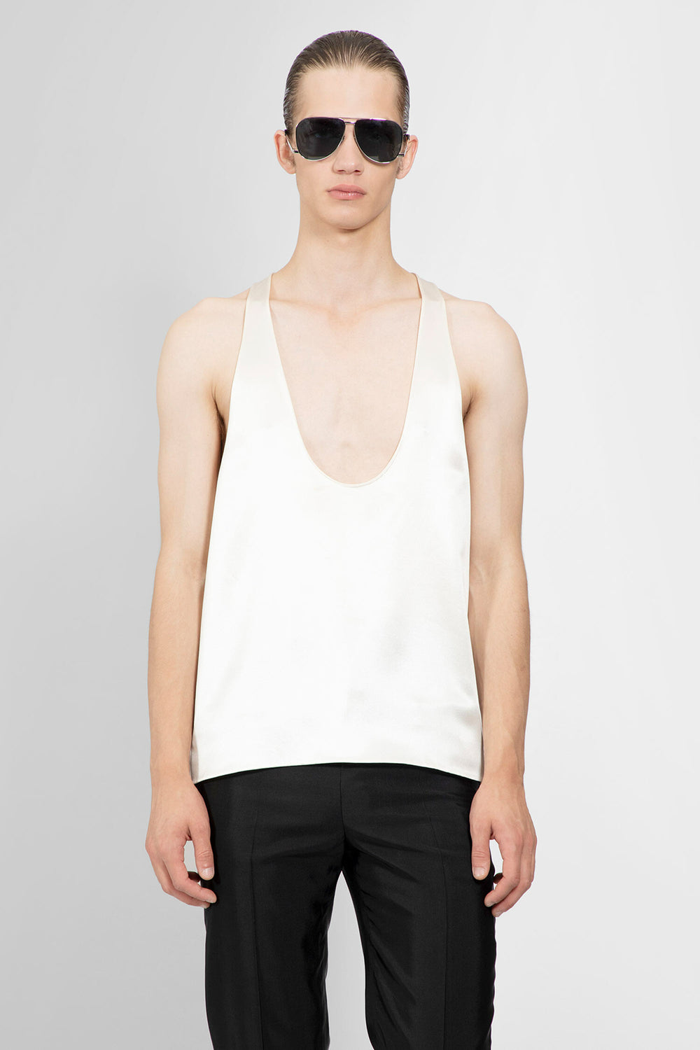 SAINT LAURENT MAN WHITE T-SHIRTS & TANK TOPS