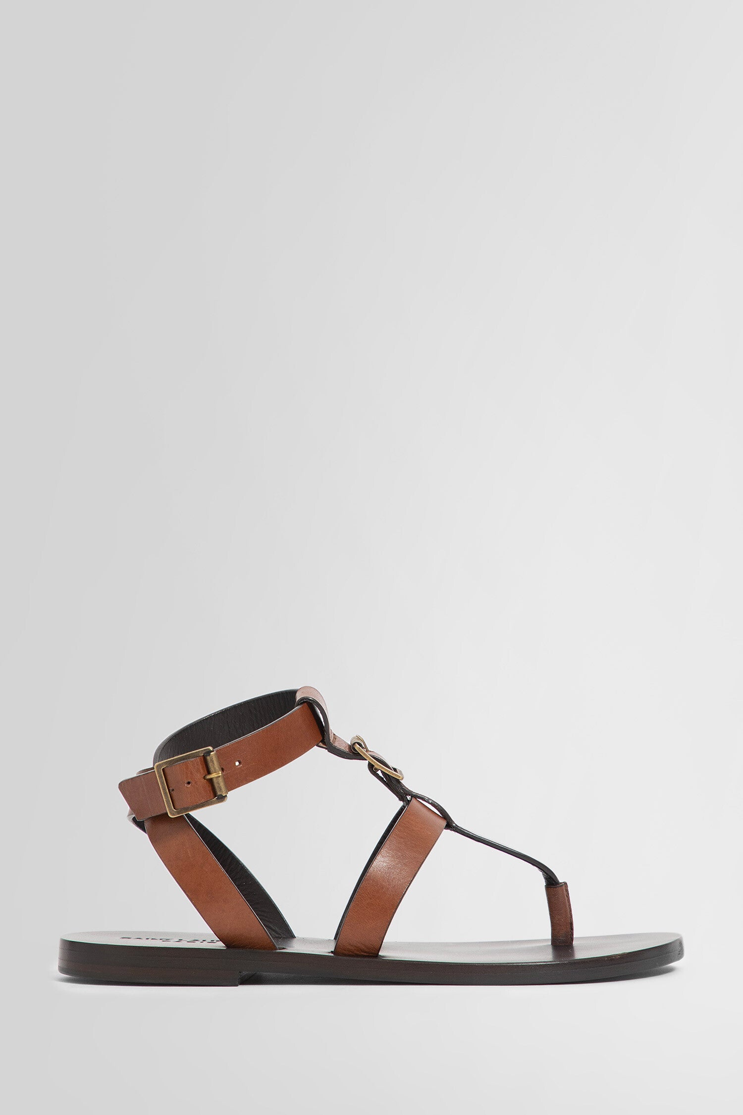 SAINT LAURENT WOMAN BROWN SANDALS & SLIDES