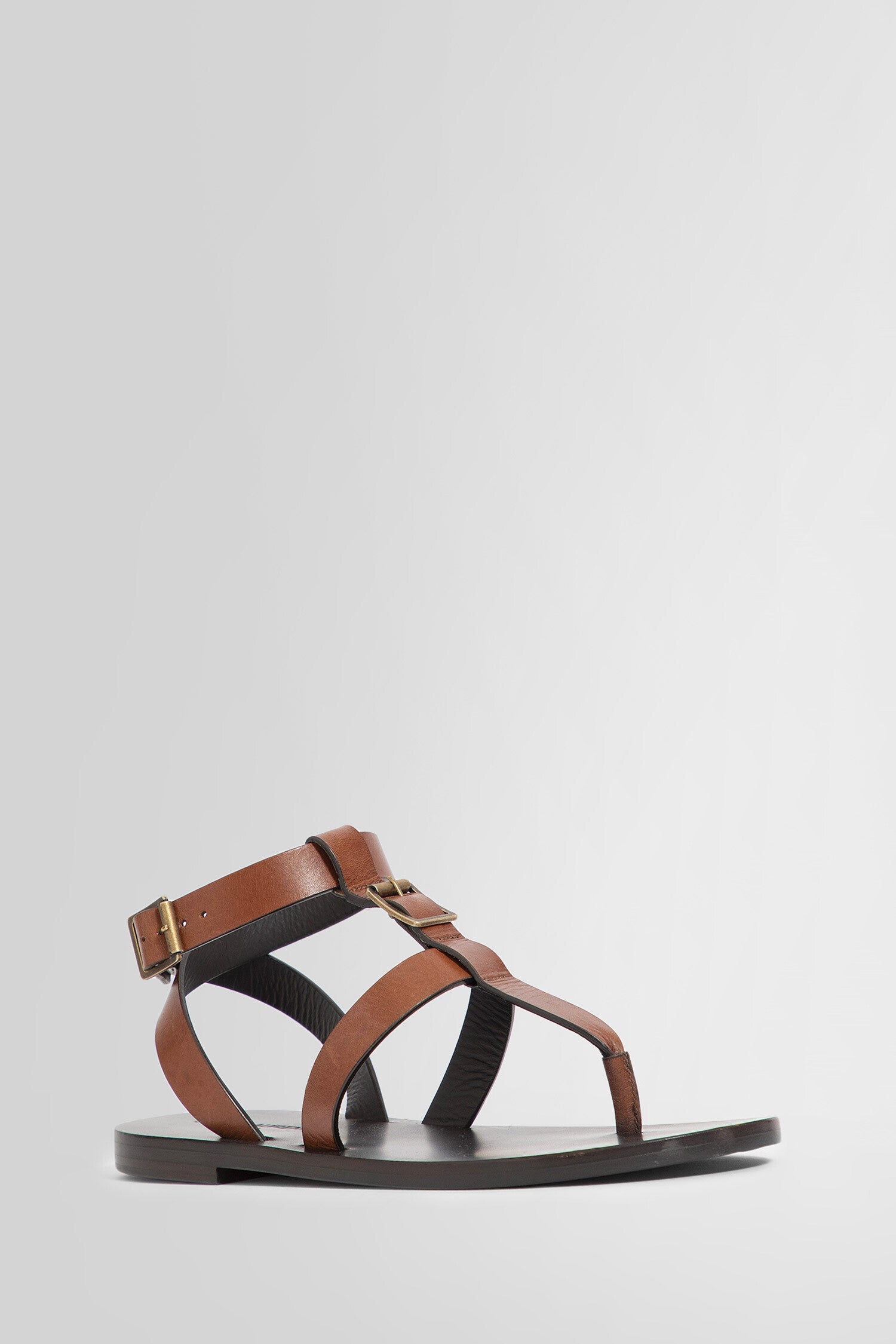 SAINT LAURENT WOMAN BROWN SANDALS & SLIDES