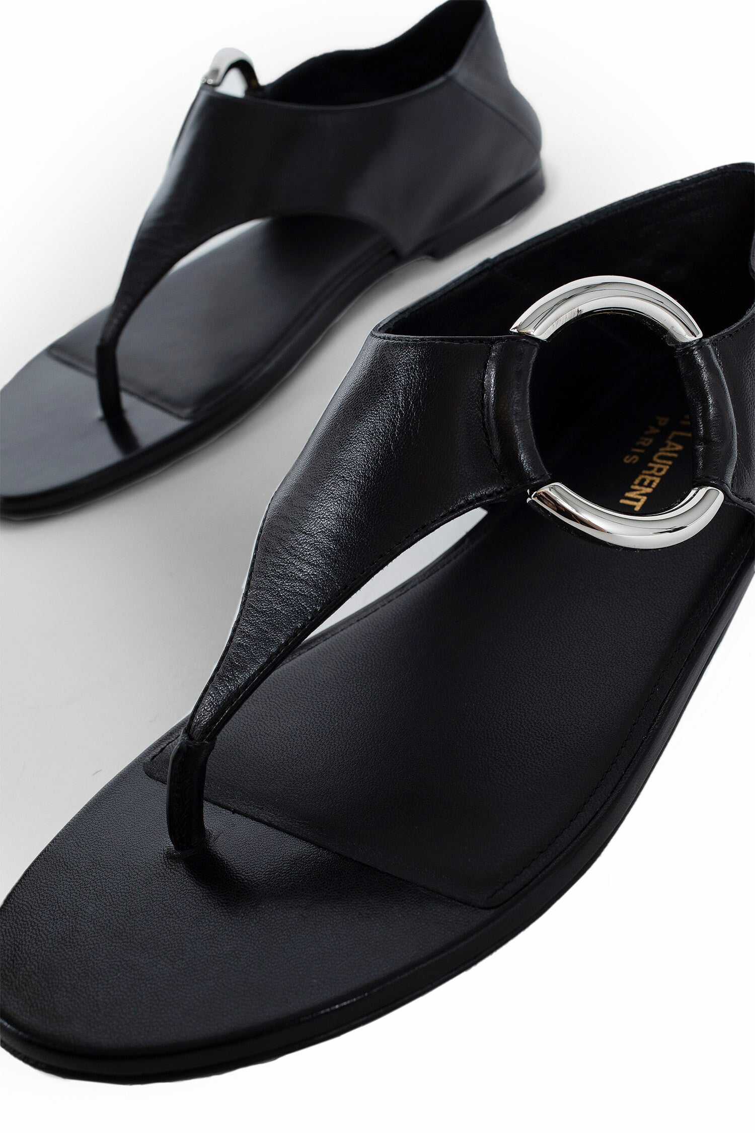 SAINT LAURENT WOMAN BLACK SANDALS & SLIDES