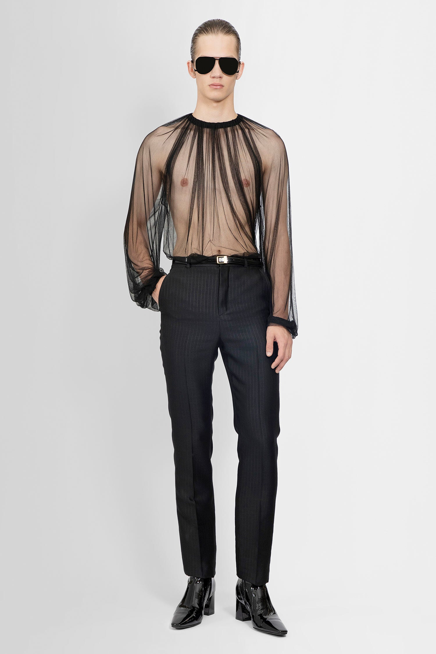 SAINT LAURENT MAN BLACK SHIRTS