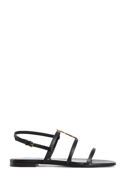 SAINT LAURENT WOMAN BLACK SANDALS & SLIDES