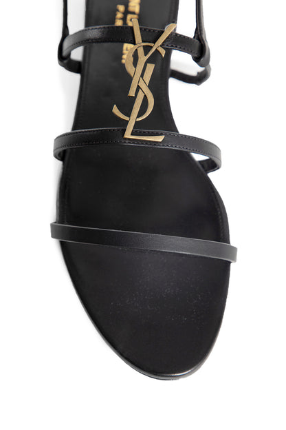 SAINT LAURENT WOMAN BLACK SANDALS & SLIDES