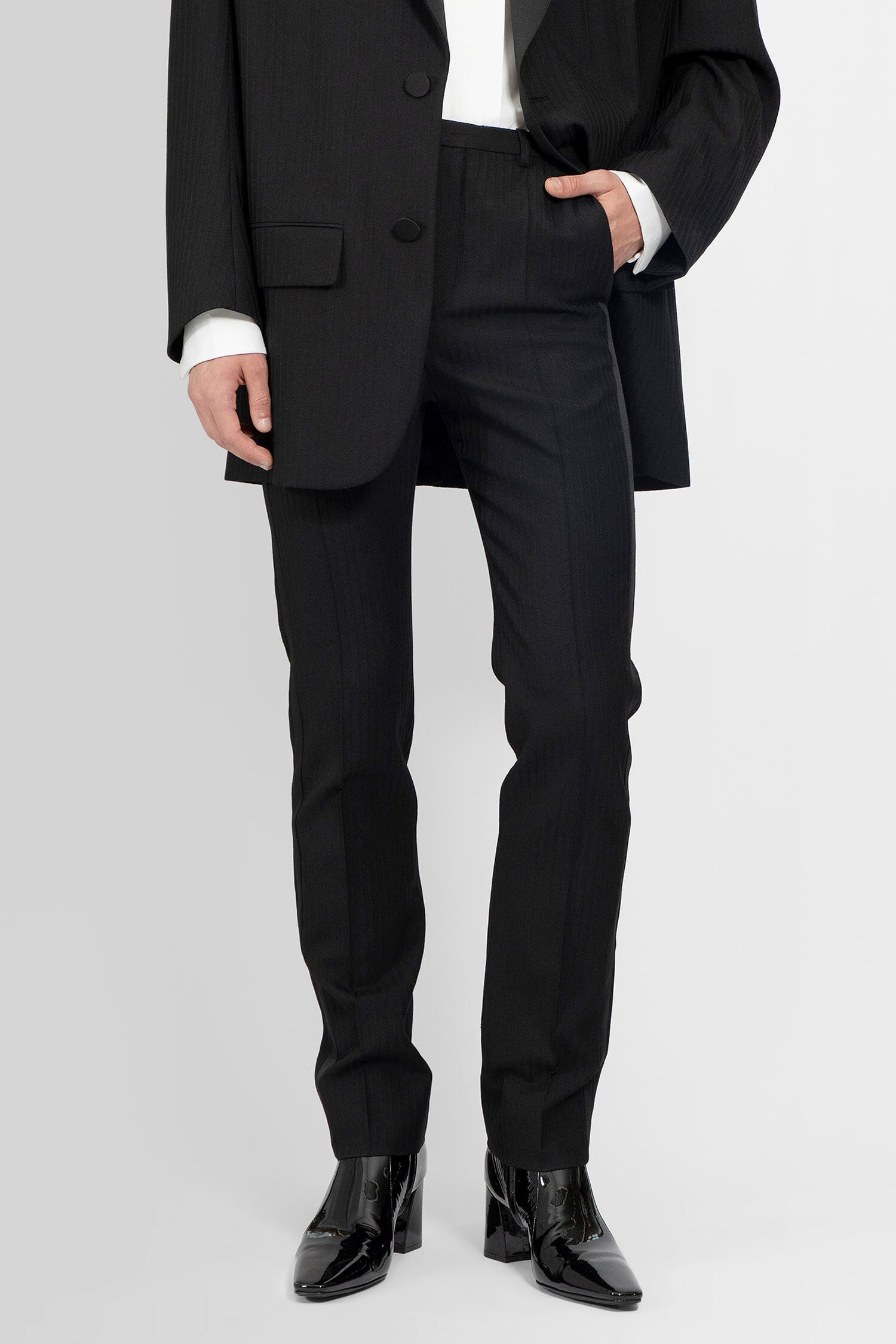 SAINT LAURENT MAN BLACK TROUSERS