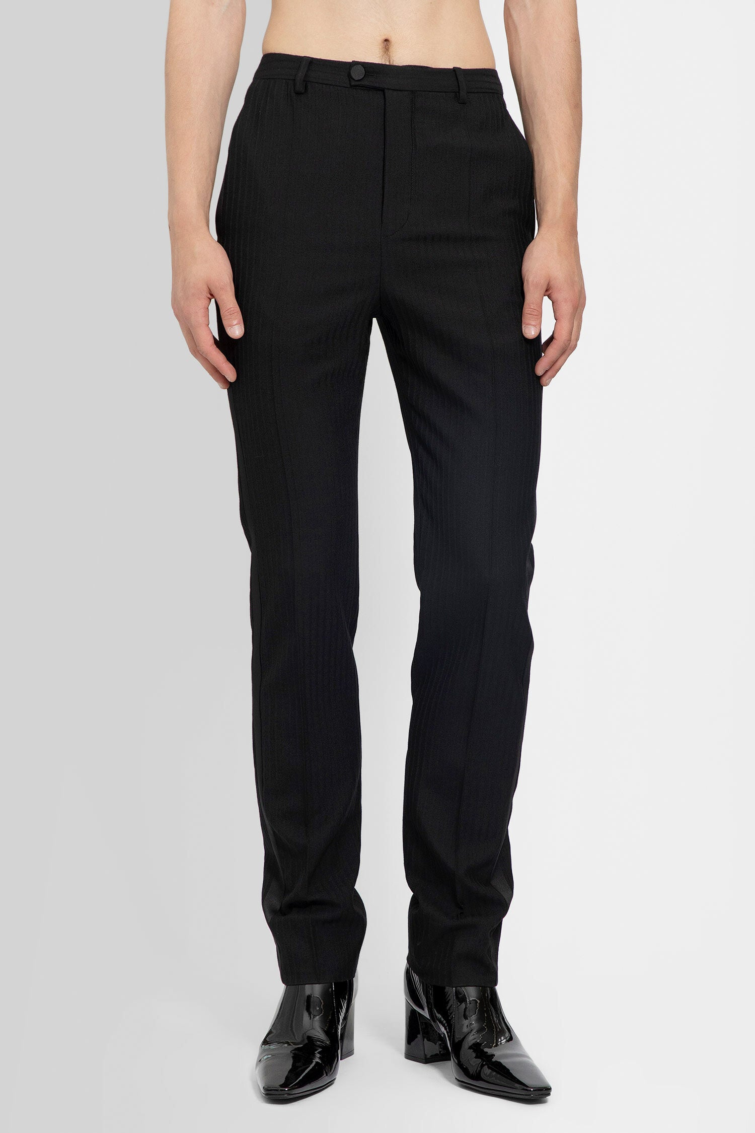 SAINT LAURENT MAN BLACK TROUSERS