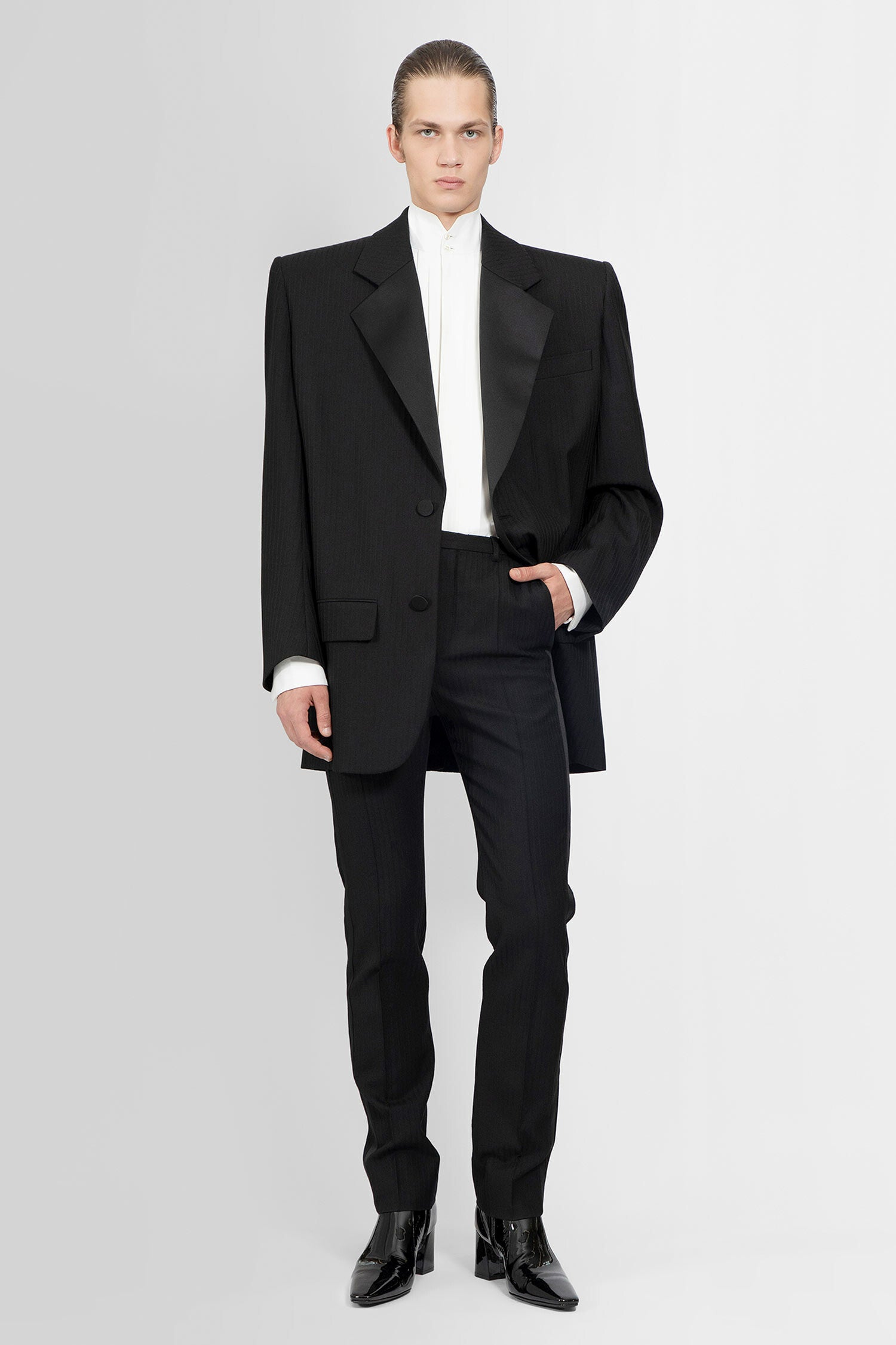 SAINT LAURENT MAN BLACK TROUSERS