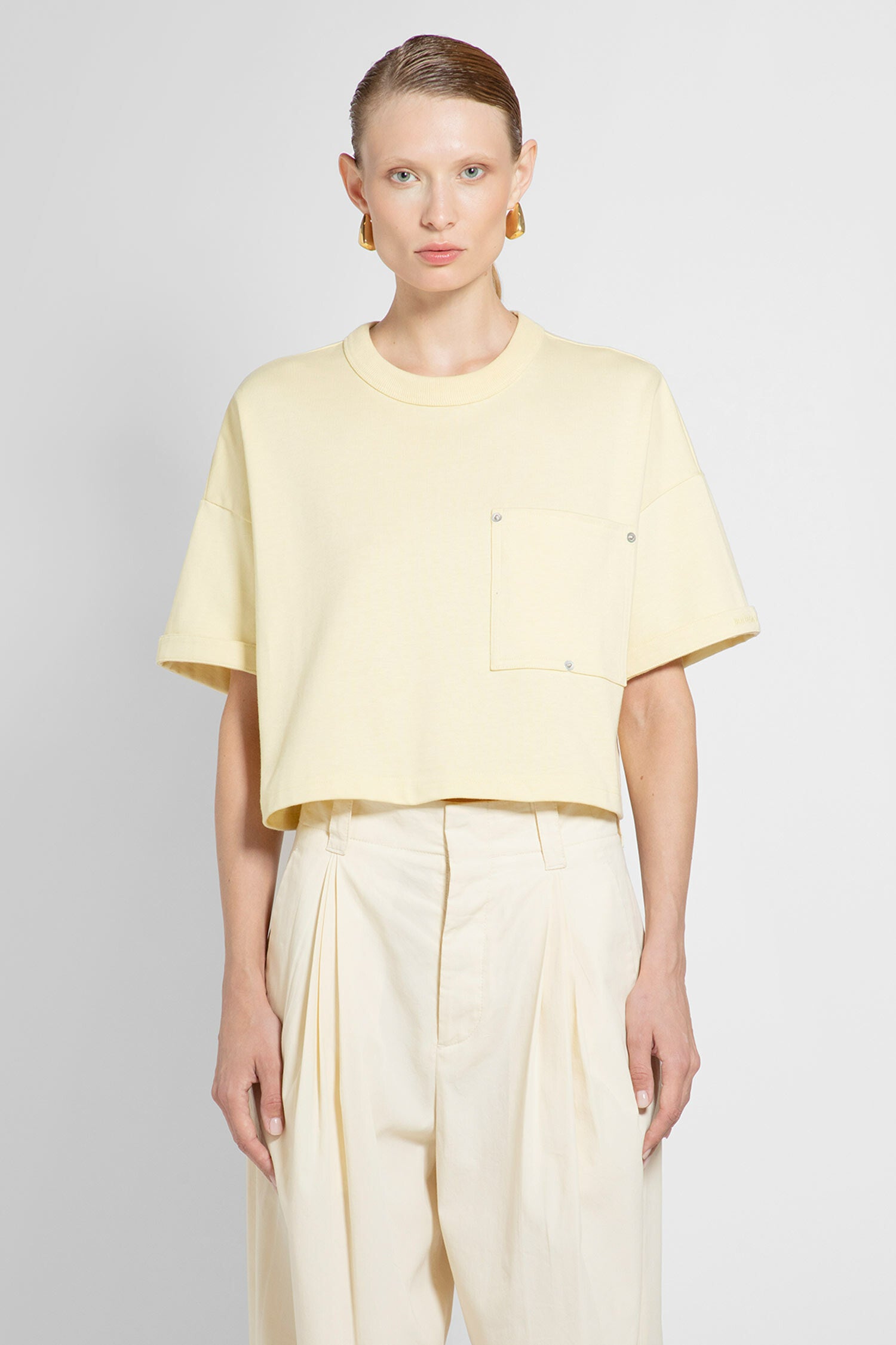 BOTTEGA VENETA WOMAN YELLOW T-SHIRTS