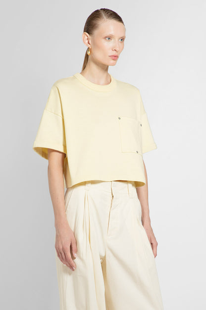 BOTTEGA VENETA WOMAN YELLOW T-SHIRTS & TANK TOPS