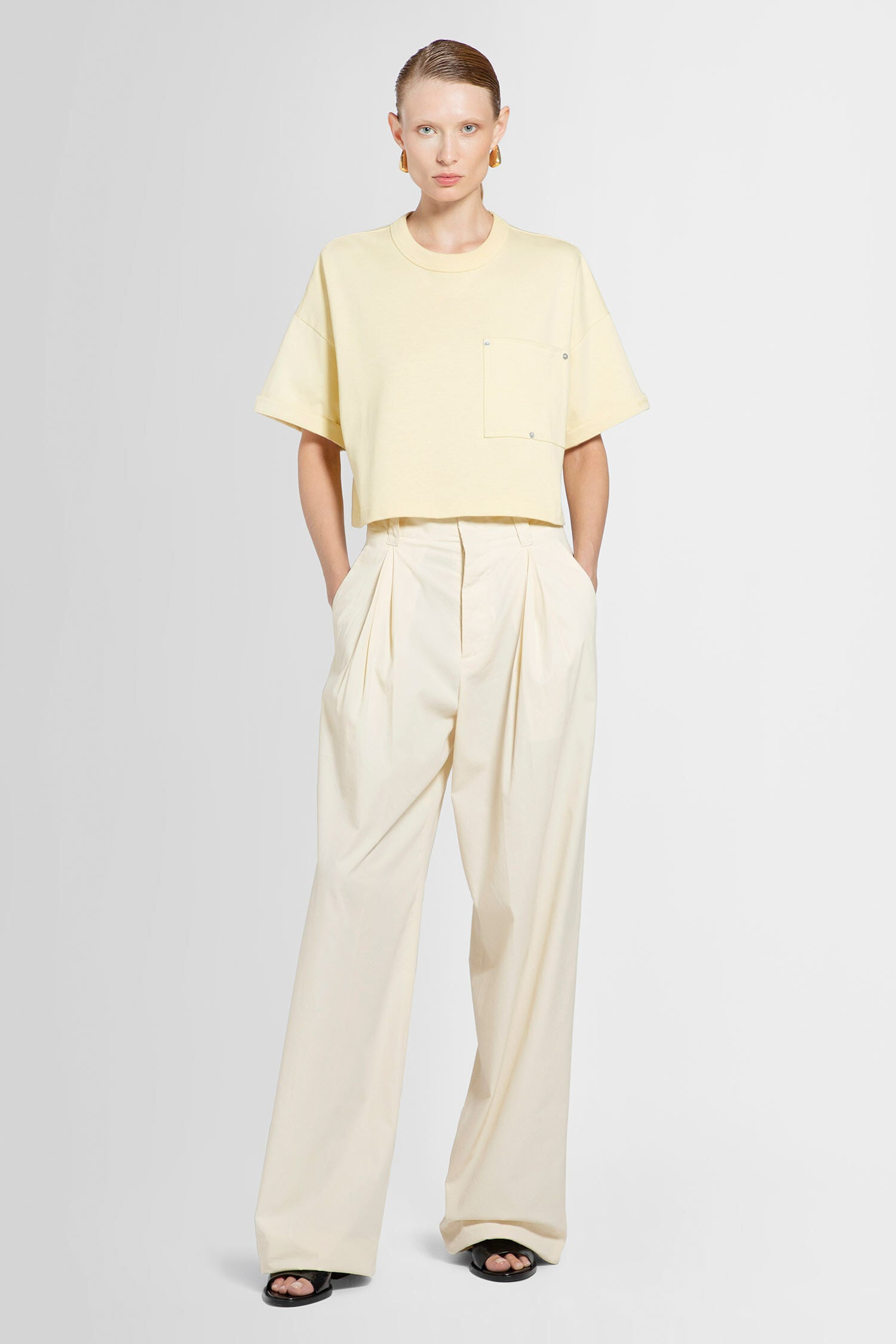 BOTTEGA VENETA WOMAN YELLOW T-SHIRTS