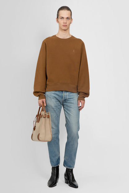 SAINT LAURENT MAN BROWN SWEATSHIRTS