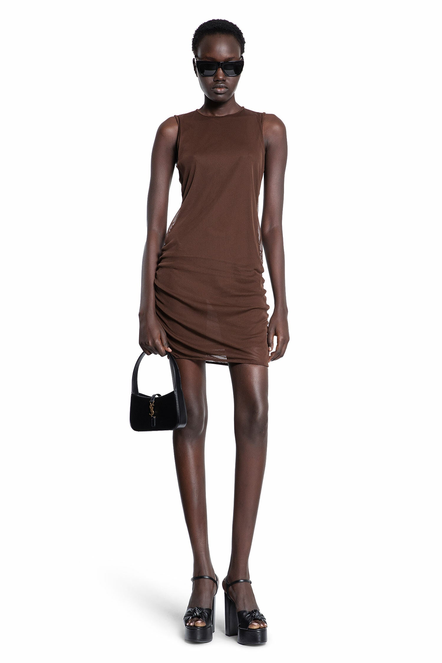 SAINT LAURENT WOMAN BROWN DRESSES