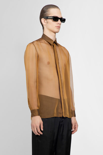 SAINT LAURENT MAN BROWN SHIRTS