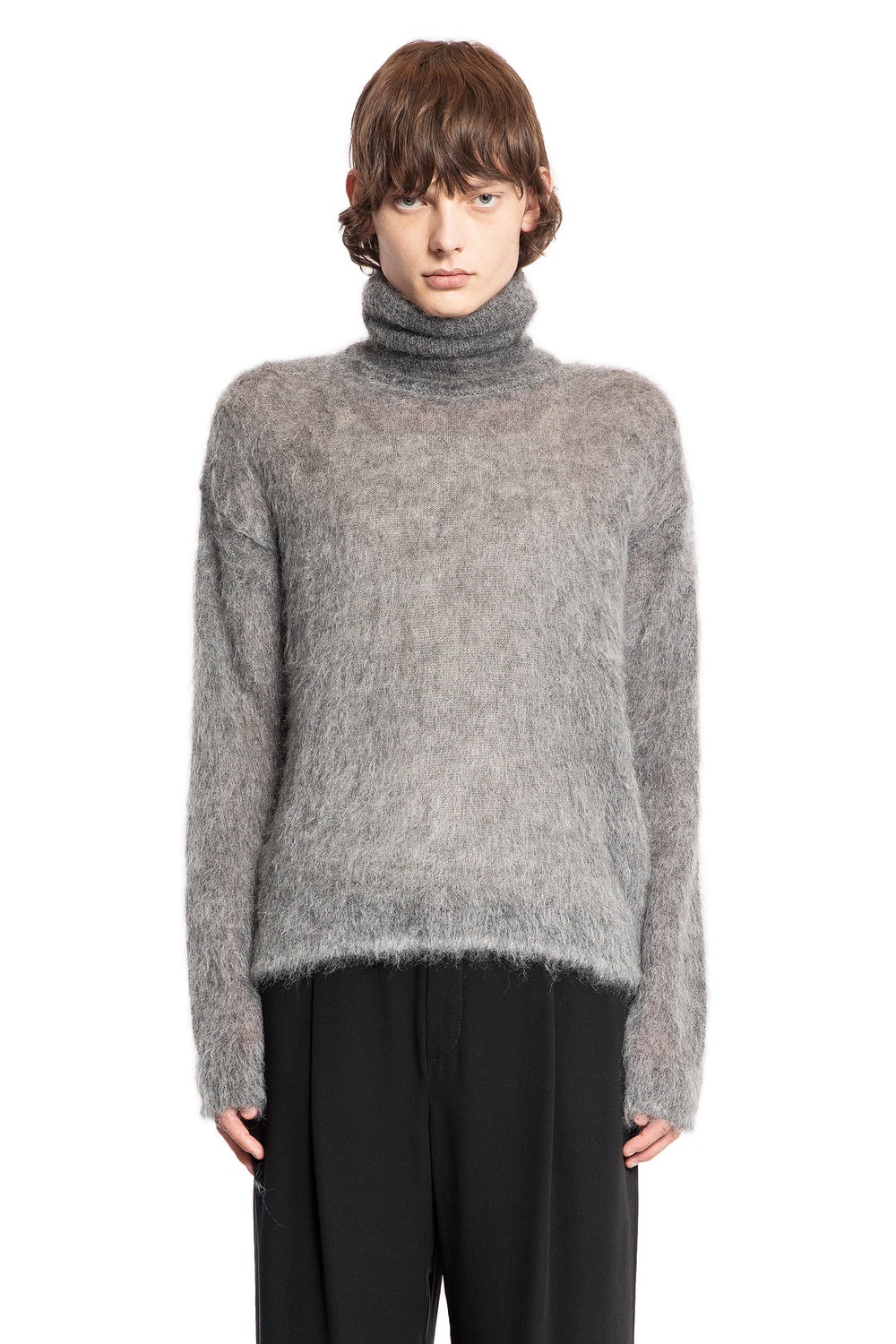 SAINT LAURENT MAN GREY KNITWEAR